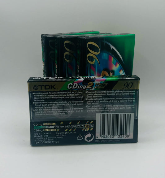 4 x TDK CDing 2 90 Chrome Blank Audio Cassettes (NEW SEALED)