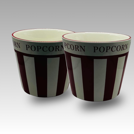 Pair of Vintage/Retro Ceramic Popcorn Bowls