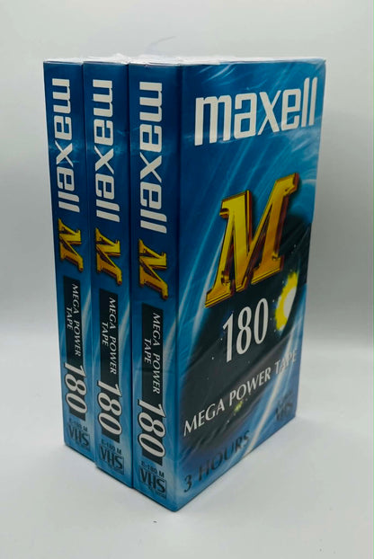Maxell M180 Blank Video Cassettes 3 Pack (NEW SEALED)