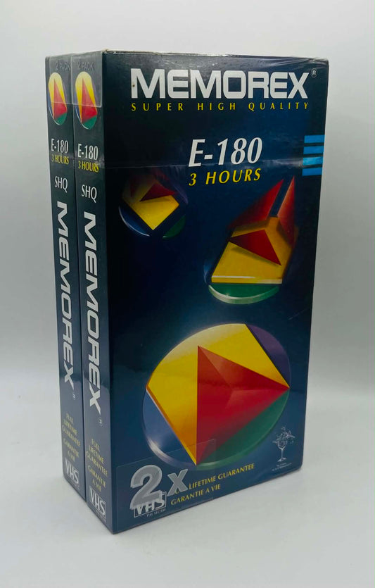 Memorex E180 Blank Video Cassettes 2 Pack (NEW SEALED)