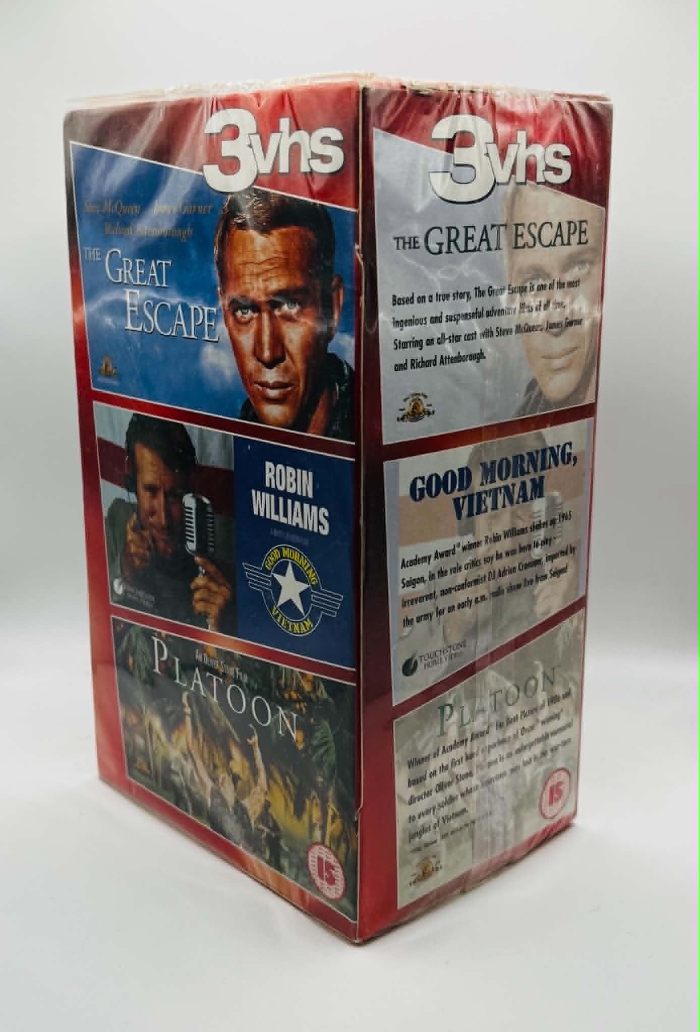 Platoon / Good Morning Vietnam / The Great Escape Triple Pack (15) (NEW SEALED)
