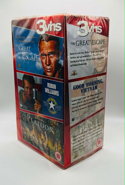 Platoon / Good Morning Vietnam / The Great Escape Triple Pack (15) (NEW SEALED)