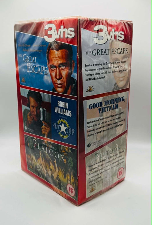 Platoon / Good Morning Vietnam / The Great Escape Triple Pack (15) (NEW SEALED)