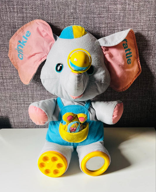 1986 Vintage Playskool Busy Basics Elephant Soft Toy