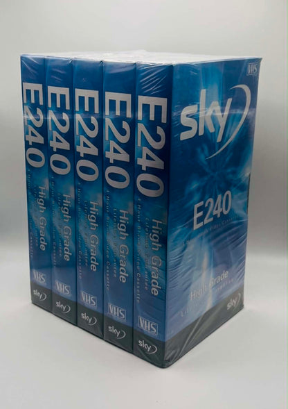Sky E-240 Blank Video Cassettes 5 Pack (NEW SEALED)