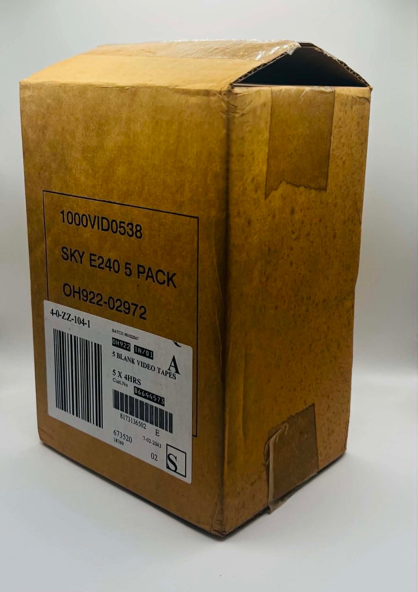 Sky E-240 Blank Video Cassettes 5 Pack (NEW SEALED)